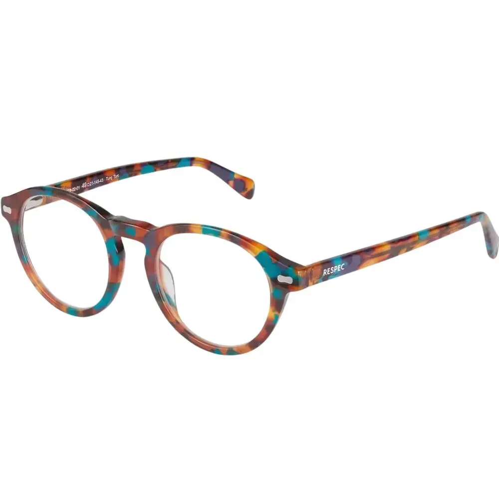 RESPEC Newark Round Eyeglasses Turquoise Tortoise Unisex Acetate Frame RES 22-01